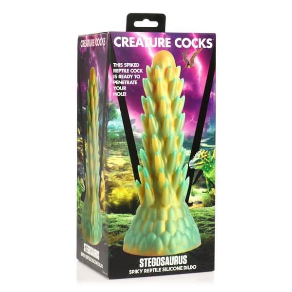 Creature Cocks - Stegosaurus Spiny Reptile Dildo - Grön