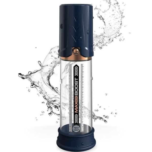 Penispump - PUMP WORX - Max Boost - Blå färg - Manuell åtgärd - Elite-silikon