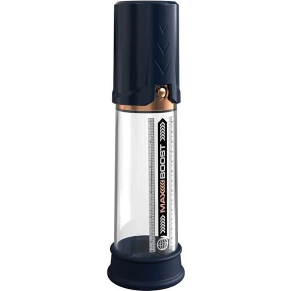 Penispump - PUMP WORX - Max Boost - Blå färg - Manuell åtgärd - Elite-silikon