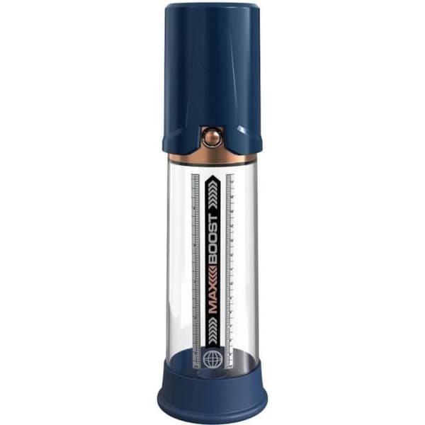 Penispump - PUMP WORX - Max Boost - Blå färg - Manuell åtgärd - Elite-silikon