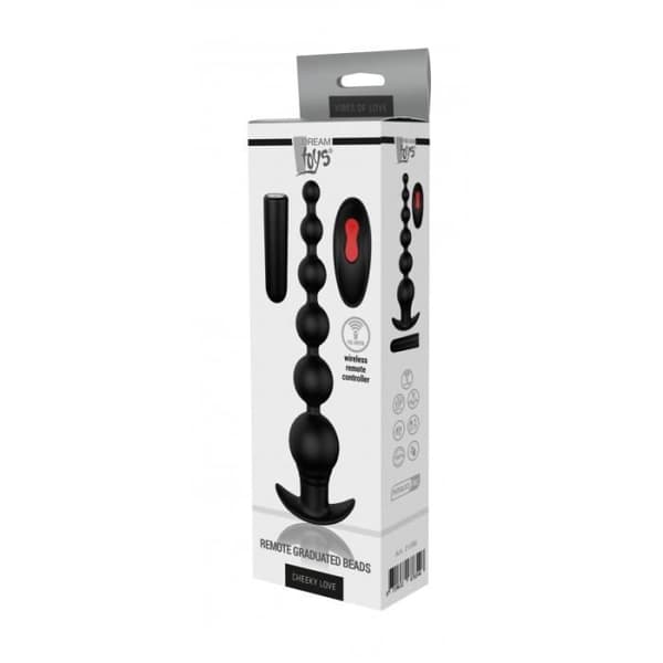 Anal rosenkrans - Cheeky Love - USB-fjärrkontroll - 6 pärlor - 9 vibrationslägen - Svart