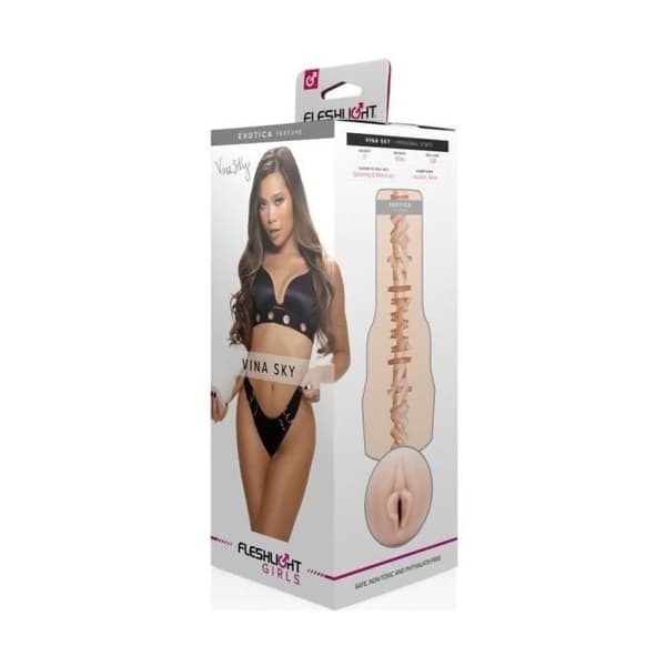 Masturbator - Fleshlight - Vina Sky - Vagina - Med sug - Beige