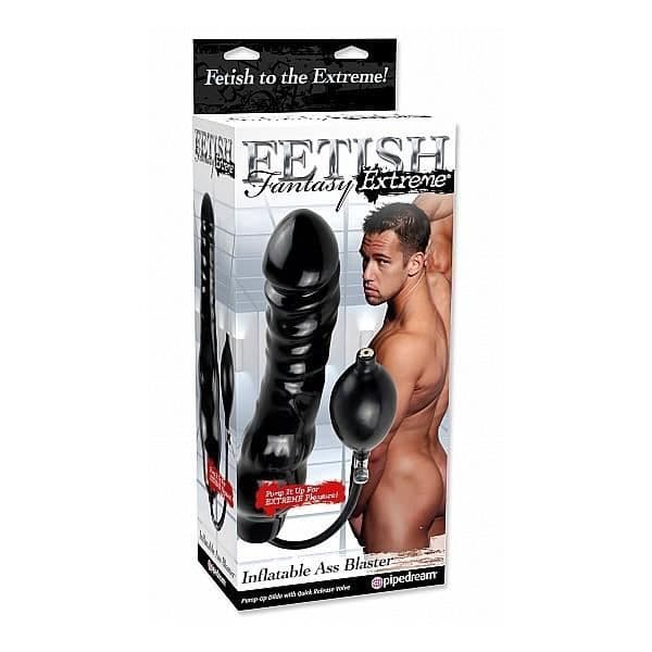 Uppblåsbar dildo - Uppblåsbar Ass Blaster - Svart - PVC - För vuxna - Intensiv stimulering
