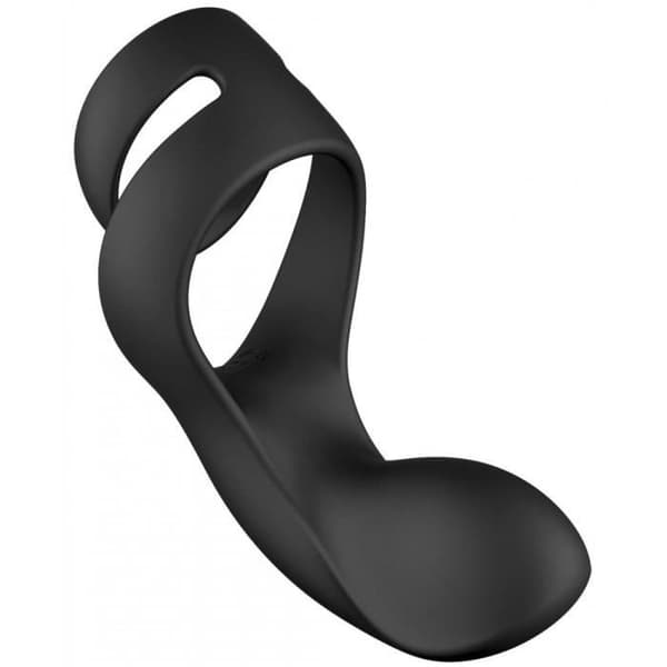 Dubbel ring med stimulator - Svakom - Benedict - Svart - Silikon - Vattentålig