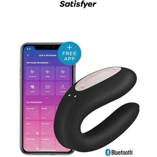 Double Joy stimulator svart - Satisfyer