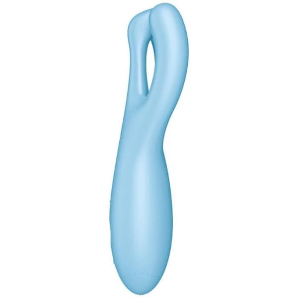 Vibromassör - SATISFYER - Threesome 4 - Blå - Medicinskt silikon - 12 vibrationsprogram