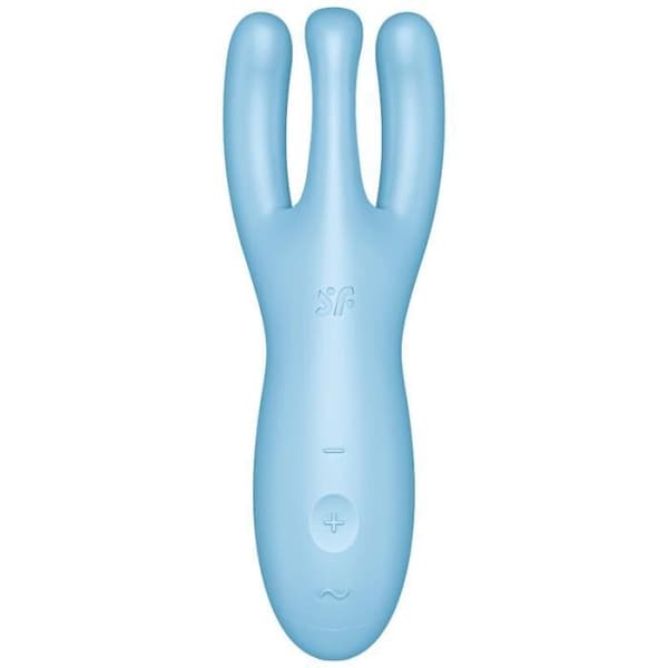 Vibromassör - SATISFYER - Threesome 4 - Blå - Medicinskt silikon - 12 vibrationsprogram