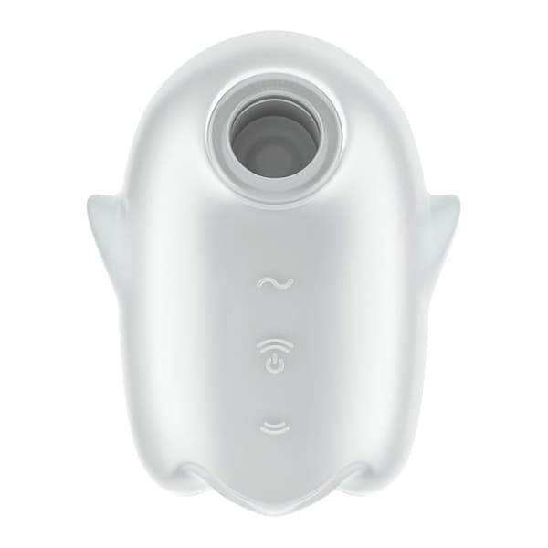 Tryckvågsvibrator - SATISFYER - Glowing Ghost - Mjuk silikon - Vit