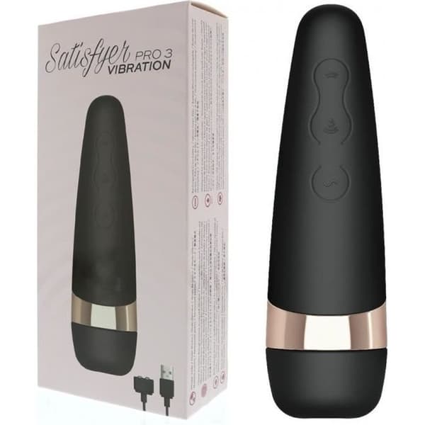 Klitoralstimulator - Satisfyer - Pro 3 Vibration - Silikon - 11 vågprogram - Vattentät