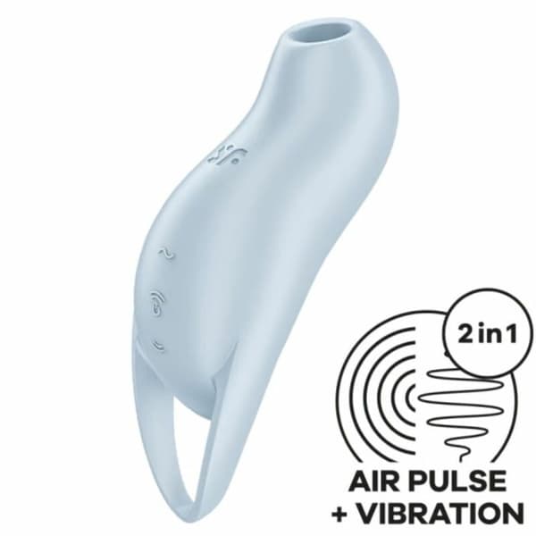 Klitorisstimulator - SATISFYER - Pocket Pro 1 - Ljusblå - Medicinskt silikon - Uppladdningsbar