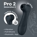 Miniatyrbild 7 av 10: Satisfyer - Clitoral Stimulator PRO 2 GENERATION 3 (svart)