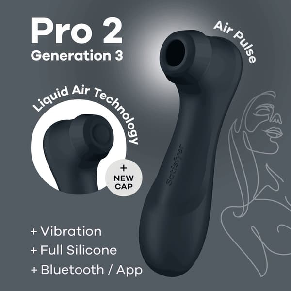Satisfyer - Clitoral Stimulator PRO 2 GENERATION 3 (svart)