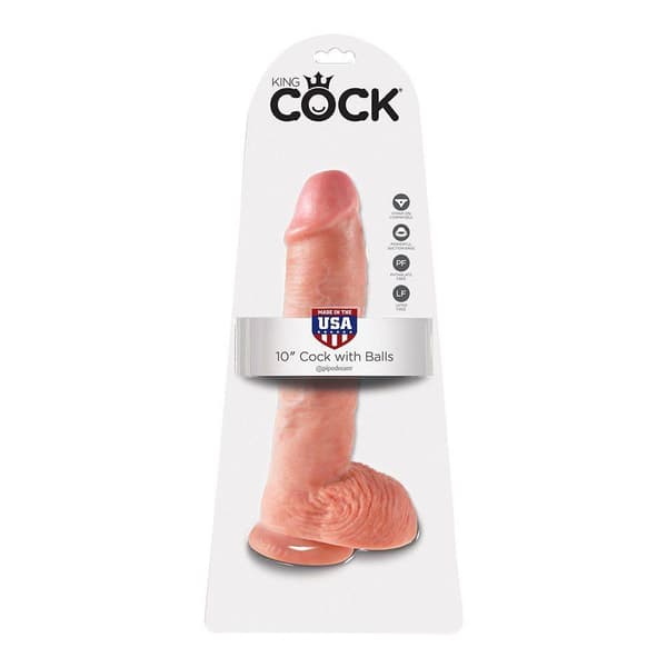 King Cock 10"– 25 cm Cock with Balls Realistisk Dildo