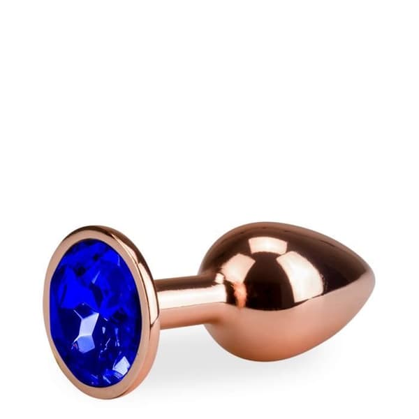 Plugg i metall anal rosabud roseguld storlek S 50g - Saphir