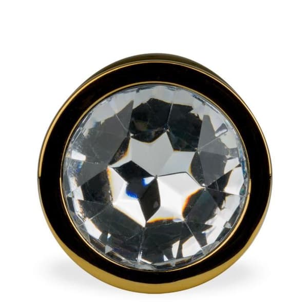 Metal plug anal rosaskjärt med guld M 88g - 6 färger - Diamant