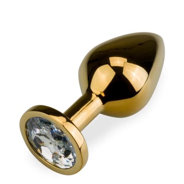 Metal plug anal rosaskjärt med guld M 88g - 6 färger - Diamant