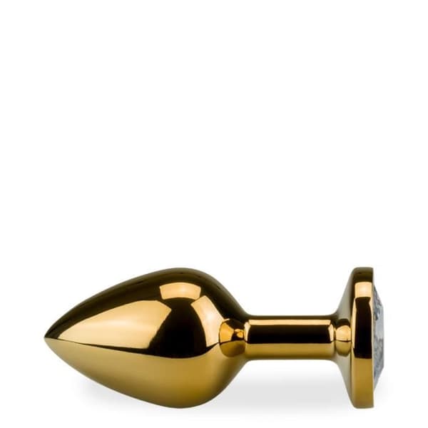 Metal plug anal rosaskjärt med guld M 88g - 6 färger - Diamant