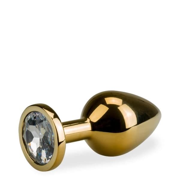 Metal plug anal rosaskjärt med guld M 88g - 6 färger - Diamant