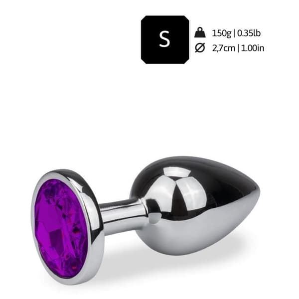Plugg i metall anal rosabud storlek S 150g - Amethyst