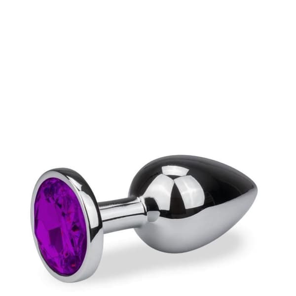 Plugg i metall anal rosabud storlek S 150g - Amethyst