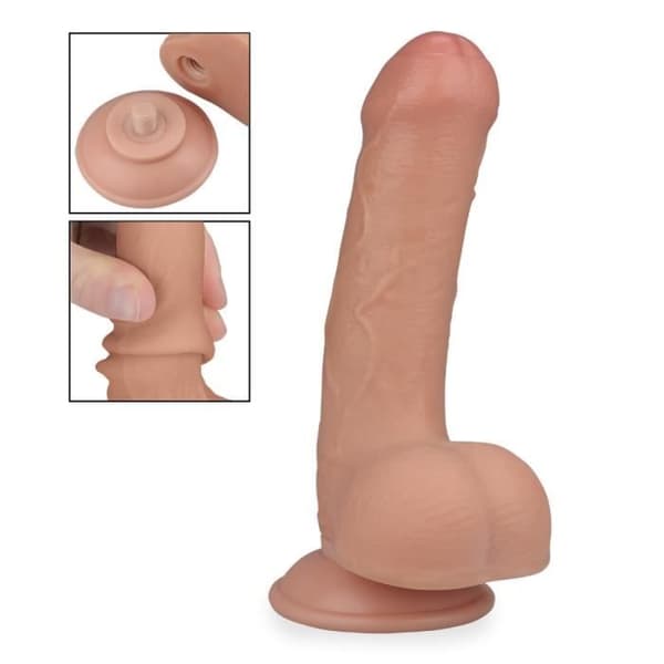 Gode godemichet ventouse Real Skin 18,0 cm Esteban gode vaginal eller anal för man eller kvinna - Ljus hud
