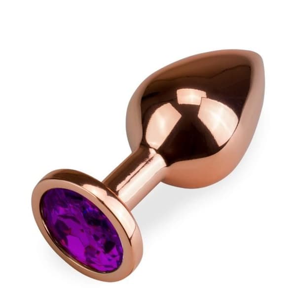 Plugg i metall, anal juvel, rosenträd, roséguld M 88g - 6 färger - Ametist