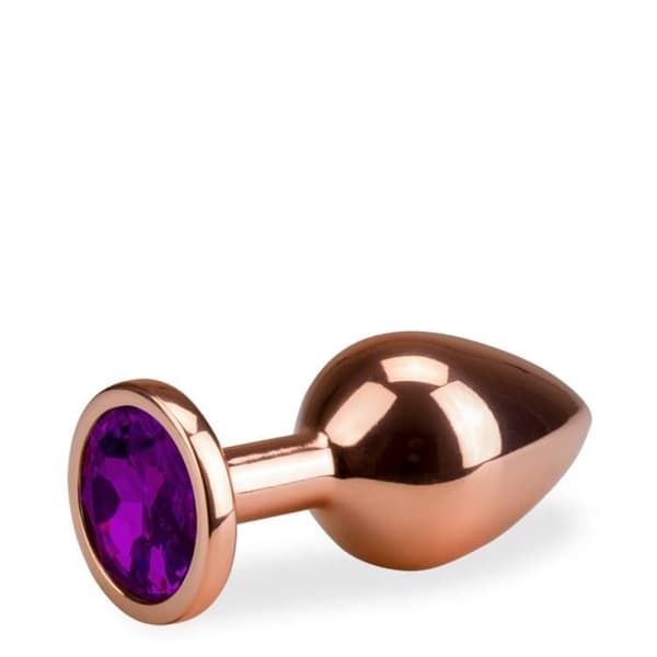 Plugg i metall, anal juvel, rosenträd, roséguld M 88g - 6 färger - Ametist