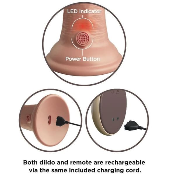King Cock Elite Realistisk silikondildo med fjärrkontroll - 23cm