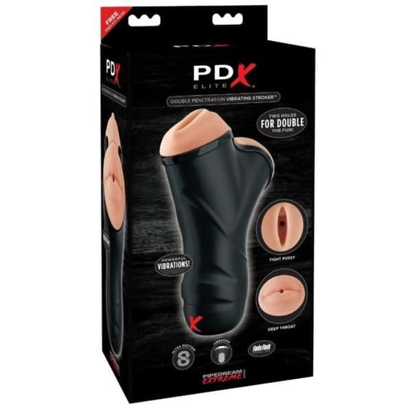 Masturbator - Pipedream - PDX Elite - Dubbel penetration - Vibrerande - Svart