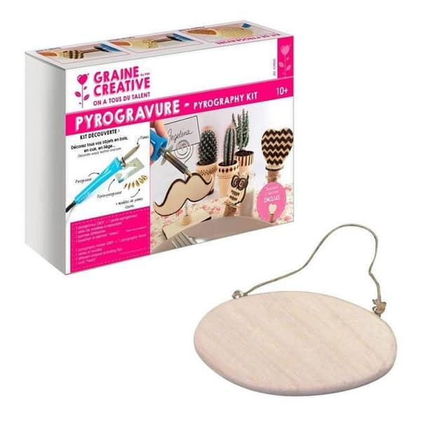 Pyrografilåda + oval dörrplatta för att dekorera