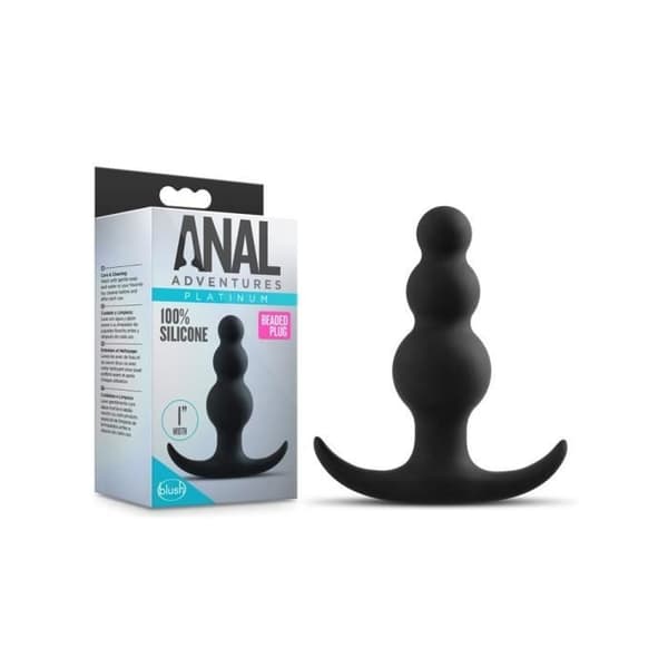 Adventures Beaded Anal Plug i Silikon - unisex / vuxen Svart