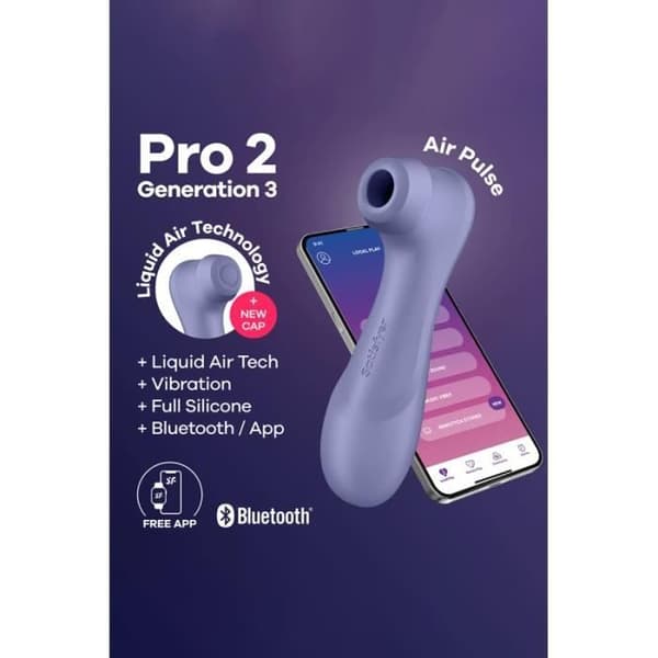 Klitoralstimulator - Satisfyer - Pro 2 Generation 3 - Ansluten - Medicinsk silikon - Lila