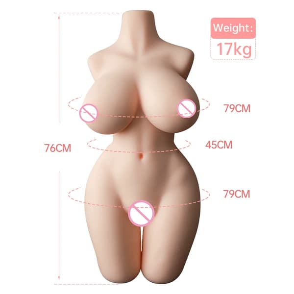 Halv-krops kvindelig model, realistisk silikone materiale, letvægtsdesign,17kg-76CM