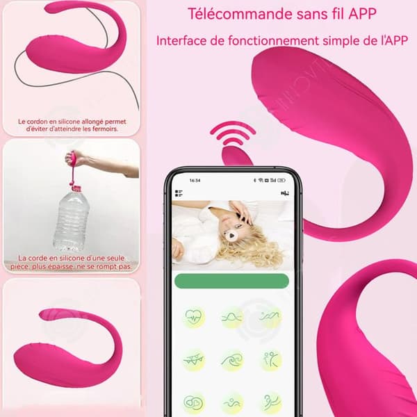 INN Vibrator 9 Vibrationslägen Bärbara Vibrerande Trosor App Fjärrkontroll med för G Spot Kvinnliga Klitor Klitoral Rosa