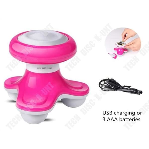 TD® Mini wave handhållen vibrerande massageapparat för hårbotten huvud, nacke, axlar och rygg USB eller batteridriven vibrator