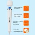 Miniatyrbild 3 av 4: Vit Vibrerande Massage Stick Uppladdningsbar Vibrator Kvinnlig Masturbator AV Stick Elektrisk Klitoris Vibrator