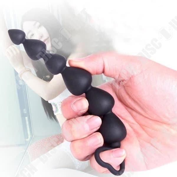 TD® Analplugg med ringar - Analstimulator - Rosenkrans Sexleksak - Black Beads Vaginaplugg Sexleksak - Vuxenprodukt - Silikon