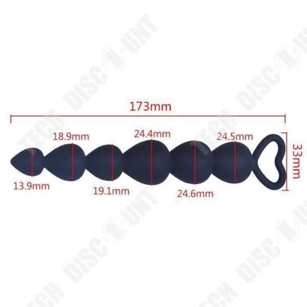 TD® Analplugg med ringar - Analstimulator - Rosenkrans Sexleksak - Black Beads Vaginaplugg Sexleksak - Vuxenprodukt - Silikon