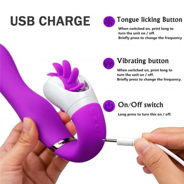 Sexleksak Vibrator Sexleksaker för kvinna Silikon 12 Speed G Spot Vagina och klitoris Vibrerande Erotisk - Lila Typ