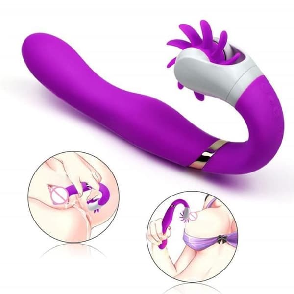 Sexleksak Vibrator Sexleksaker för kvinna Silikon 12 Speed G Spot Vagina och klitoris Vibrerande Erotisk - Lila Typ