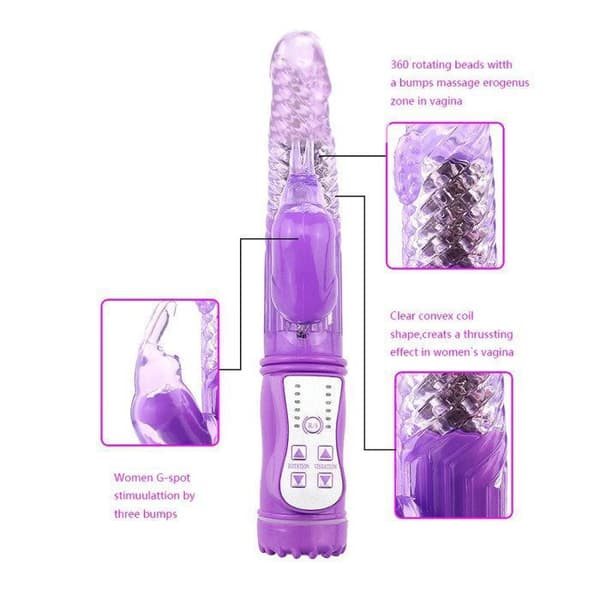 Roterande bollvibrator AV stick vibrerande massage kvinnlig dubbel-turbo delfin vuxen sexleksakv