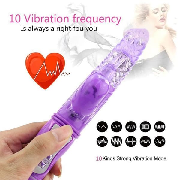Roterande bollvibrator AV stick vibrerande massage kvinnlig dubbel-turbo delfin vuxen sexleksakv