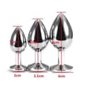 Miniatyrbild 2 av 2: Analplugg - Rostfritt - 3 storlekar - S 7,5 cm - M 8 cm - L 9 cm - Med diamanter