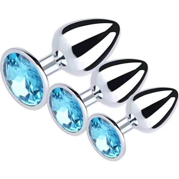 Analplugg - Rostfritt - 3 storlekar - S 7,5 cm - M 8 cm - L 9 cm - Med diamanter