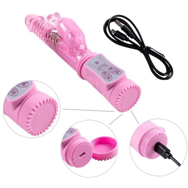 8 lägen Dildo Vibrator G Spot Rabbit Vibrators Sexprodukt Dildos Vibrator Sexleksak Sexleksaker för kvinnor Rosa