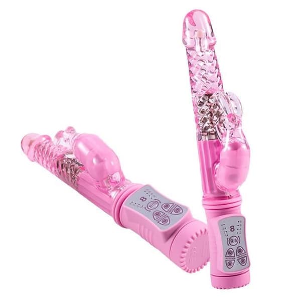 8 lägen Dildo Vibrator G Spot Rabbit Vibrators Sexprodukt Dildos Vibrator Sexleksak Sexleksaker för kvinnor Rosa