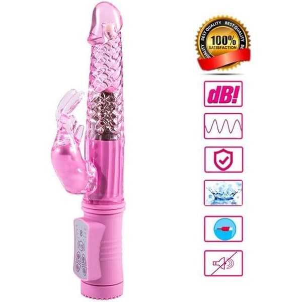 8 lägen Dildo Vibrator G Spot Rabbit Vibrators Sexprodukt Dildos Vibrator Sexleksak Sexleksaker för kvinnor Rosa