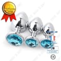 Miniatyrbild 1 av 2: TD® Steel 3 ST små medelstora rostfria analplugg och diamantplugg i metall dildosexleksak sexleksaker för vuxna