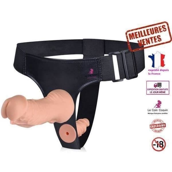 Strap-on sexleksaker för lesbiska kvinnor par fram och tillbaka Double Dildos Silikon Strap-On Läder Penisbandage