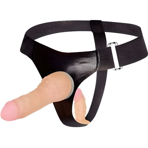Strap-on Dildo - Skin Touch - Dubbel penetration - Svart - Utbytbar - Vuxna
